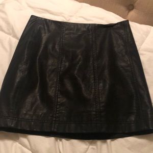 Black leather skirt